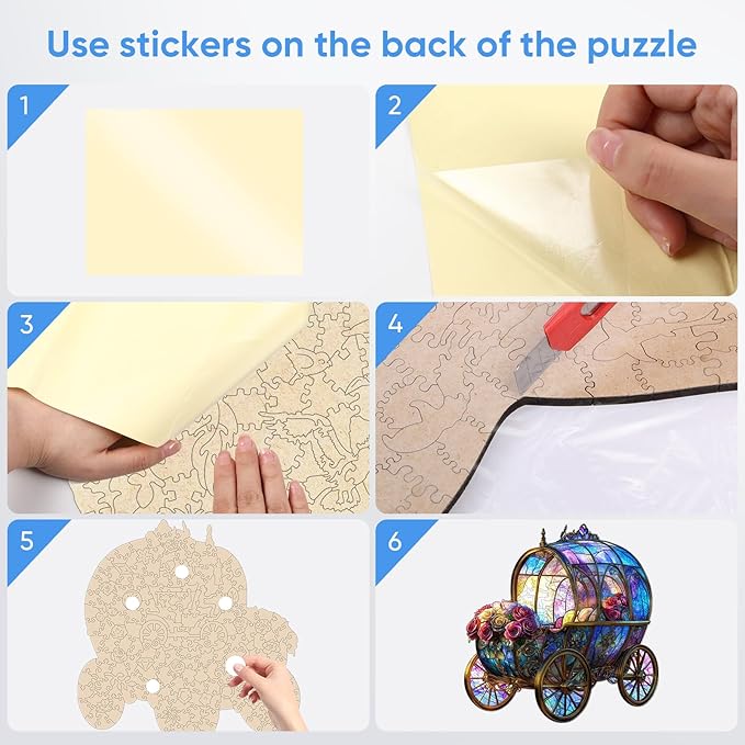 Wooden Puzzles, Pumpkin Carriage Jigsaw Puzzles 200 Pieces, 5MM Thick Unique Shaped Flower Brain Teaser Puzzles Birthday Gifts for Kids Family Game 10.9 * 11.2inch