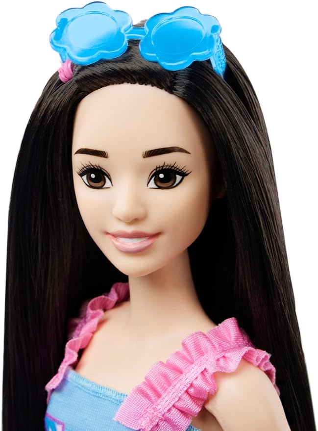 Barbie: My First Preschool Doll, Renee with 13.5-inch Soft Posable Body & Black Hair, Plush Squirrel & Accessories