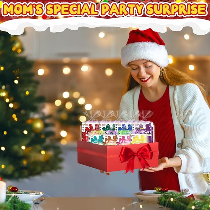 Party Favors for Kids: 16 Pack Christmas Rainbow Scratch Art Notebook Classroom School Supplies Bulk for Girls Boys Goodie Bags Stuffers, Return Gifts for Birthday Party Gift Kid Crafts