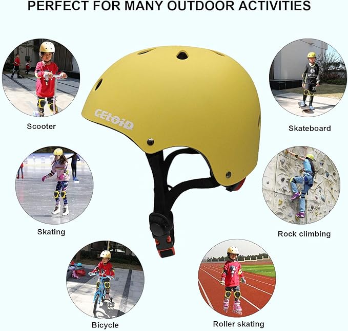 Kids Bike Helmet,Toddler Skateboard Helmets for Ages 2-3-5-8-14 Years Boys Girls,Adjustable Multi-Sport Bicycle Skateboarding Football Roller Skating Scooter Rollerblade Balance Bike Helmet