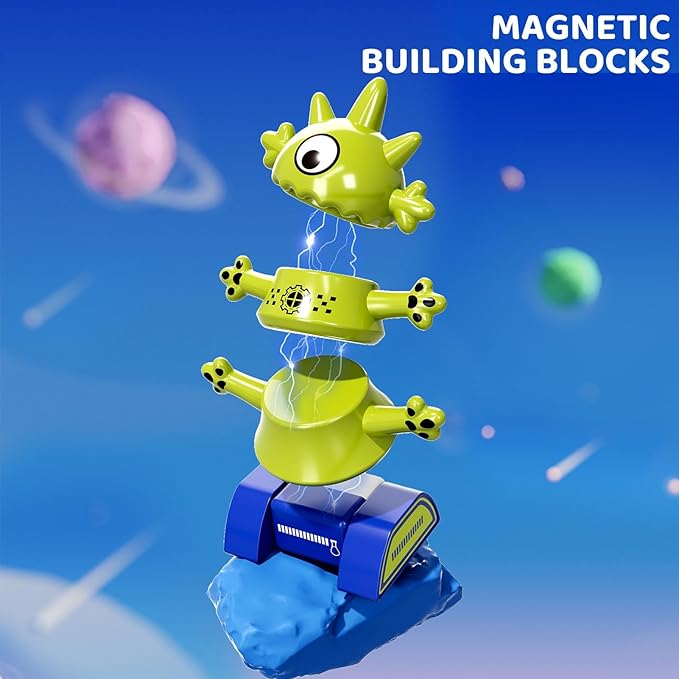 Magnet Robot Toys for Kids 3-5 - Magnetism Stacking Transform Boys Toys for Ages 5-7 with Storage Box, Set for Toldllers Age 3-8 Years Old Girls, Christmas and Birthday Gifts