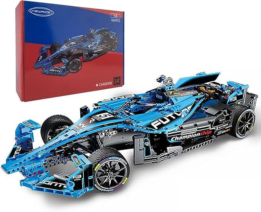 NEWRICE Formula 1 Racing Car Building Set, MOC 1:8 Scale Model Building Blocks Toys,for for 12+ Years Kids Adults(1667 Pieces)