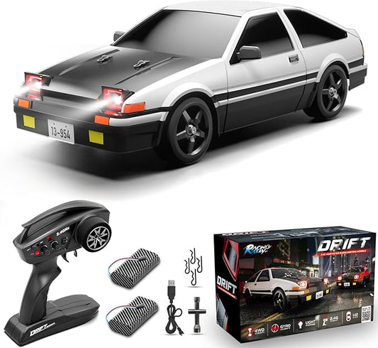 RC Drift Car, 1:12 Full Scale Fast RC Cars with Gyroscope, 2.4GHz 35KM/H High Speed Performance Remote Control Car, RTR 4WD Drift Racing Vehicle with Lights Adults Boys Gift, 2 Rechargeable Batteries