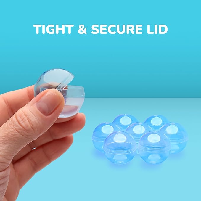 Capsule Vending Machine Round 250 pcs 1.26 inch - Gumball Machine Capsules Bulk Clear Container - Easter Basket Stuffers Birthday Gifts Pinata Stuffers DIY Craft Supplies - Clear Capsules Empty