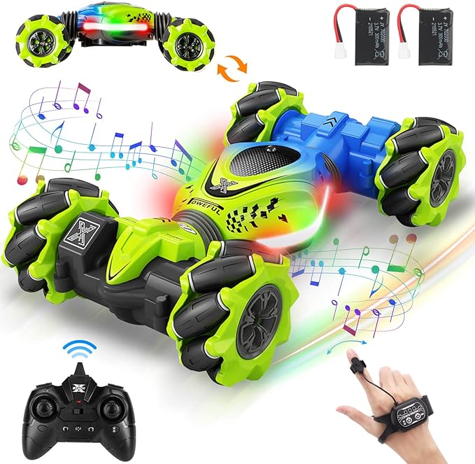 Gesture RC Car, Gesture Sensing RC Stunt Car Toy for Boys Girls, 360° Rotate 4WD Drift Off Road with Lights Music, Best Birthday Gift Toys for Kids Age 8-13 6 7 8 9 10 11 12 Years Old