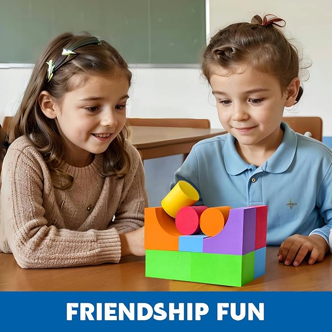 Large Foam Blocks for Toddlers 2-4 Years, Big Building Blocks Set, Soft Stacking Blocks, Education & Learning Montessori Toys for 18+ Month Old Boys&Girls (61PCS)
