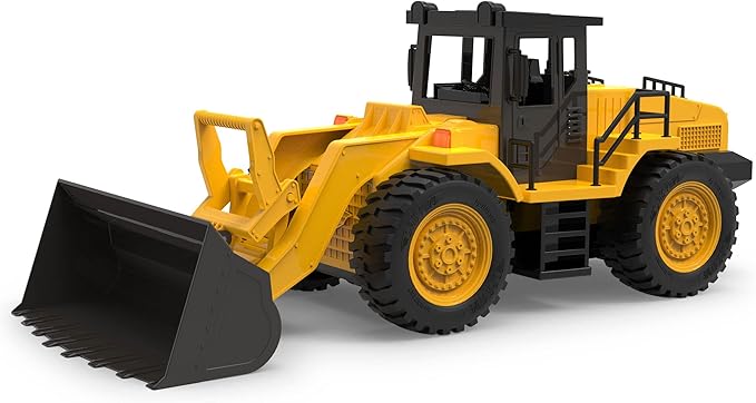 Driven by Battat – 18" Front End Loader Toy Trucks – Big Wheel Loader for Indoor&Outdoor Play – Construction Sandbox Toys – Realistic Engine Sound & Multiple Moving Parts – Gift for Kids Ages 3+
