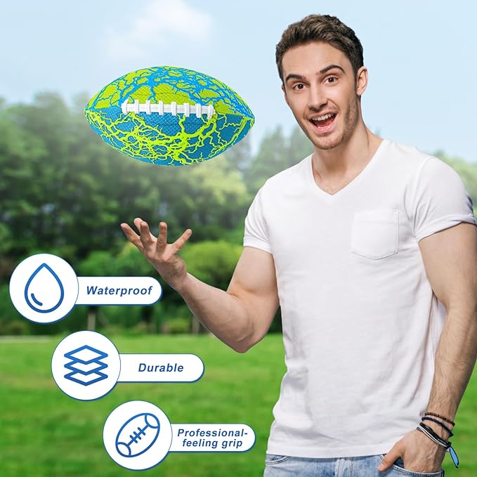 Jasonwell Pool Beach Water Football - Waterproof Football Strong Grip Fun Pool Toys Games for Swimming Pools Beach Lake Park Backyard Outdoor Play for Kids Children Teens Adults Family