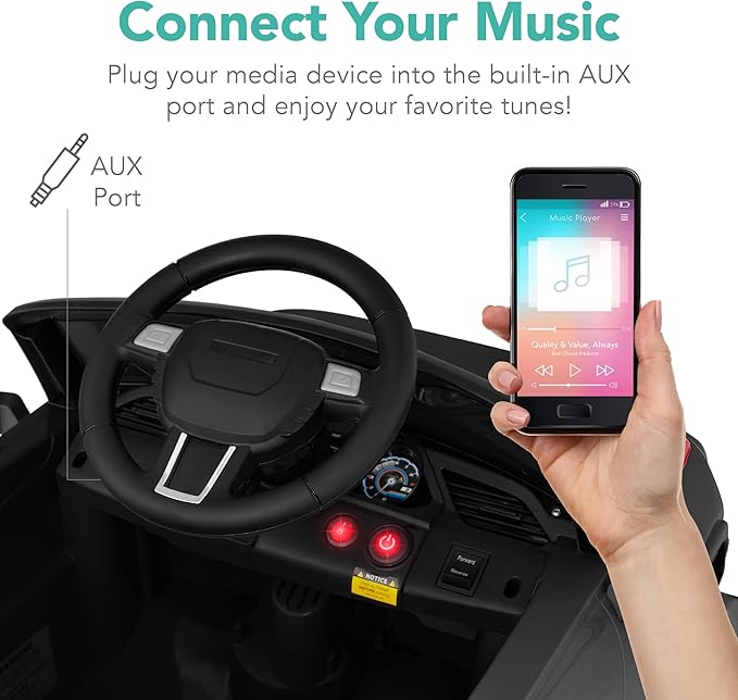 Best Choice Products Kids 6V Ride On Truck w/Parent Remote Control, 3 Speeds, LED Lights, Black