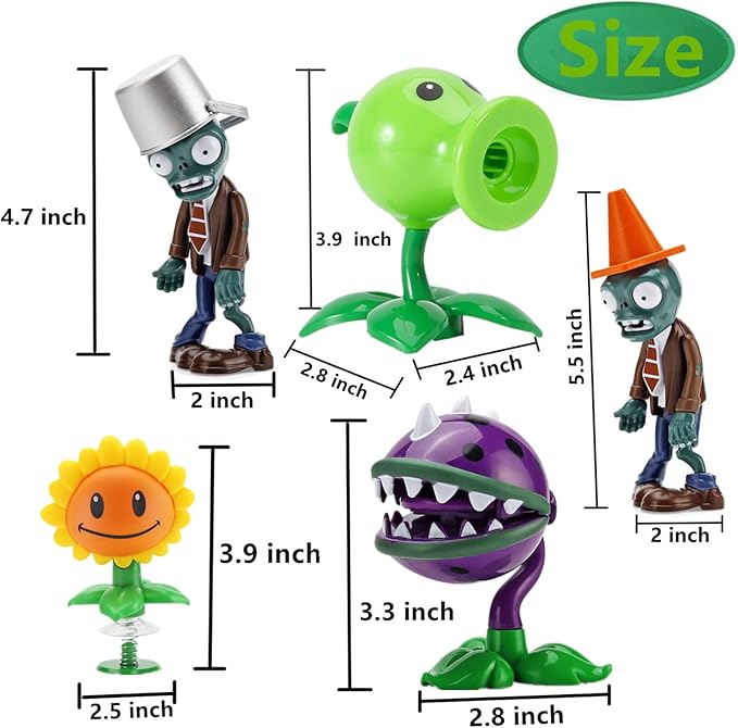 JHESAO 22PCS Plants and Zombies Toys Action Figures PVZ Toys Set 1 2 Series Great Gifts for Kids and Fans, Birthday and Christmas Party New