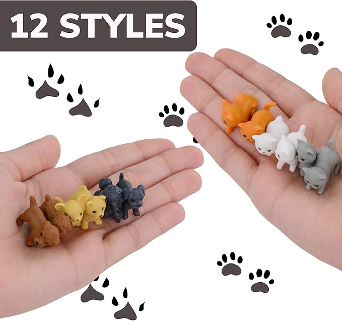 Vending Machine Capsules with Toys - 100 Pcs of 1.1 Inch Tiny Frosty Clear-Colored Acorn Capsules and Cute Dog and Cat Figurines for Kids - Plastic Capsules for Toys Bulk- Easter Basket Stuffers