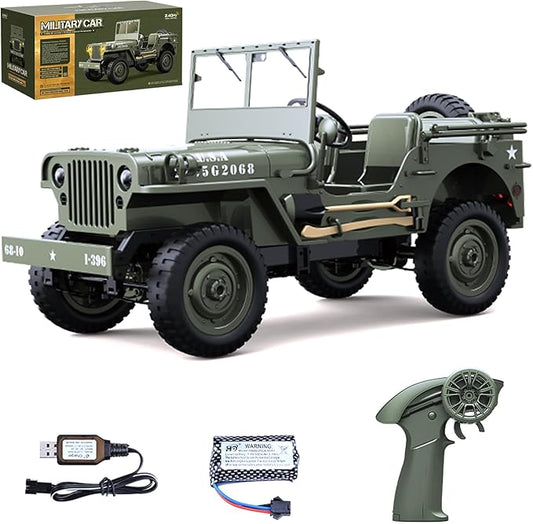 Remote Control Car, 2.4Ghz 4WD Off Road RC Jeep Rock Crawler Vehicle with Linked Lights, 1:10 Scales All Terrain Remote Control Trucks RTR Hobby RC Car for Kids Adults