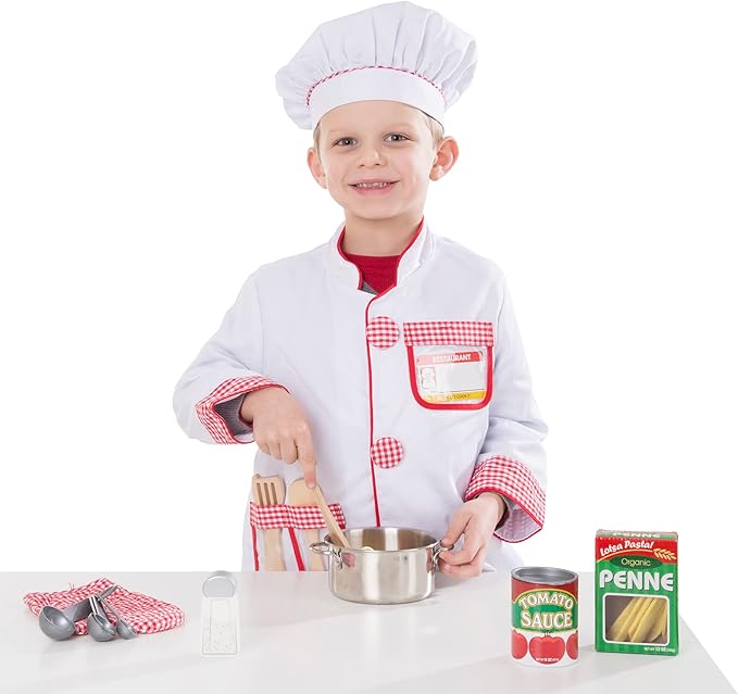Melissa & Doug Chef Role Play Costume Dress -Up Set With Realistic Accessories