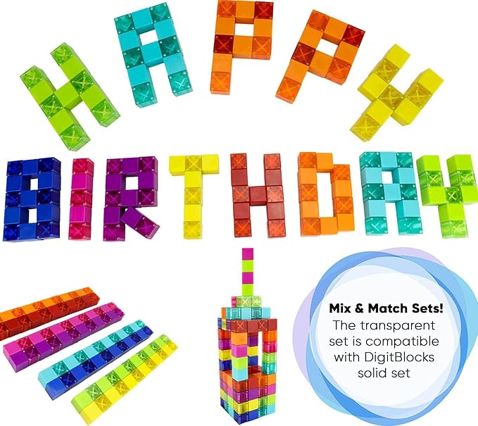 Magnetic Building Blocks for Kids 48PCS STEM Montessori Magnet Cubes in Bright Colors Educational Construction Toy Set Boys Girls Ages 3-9