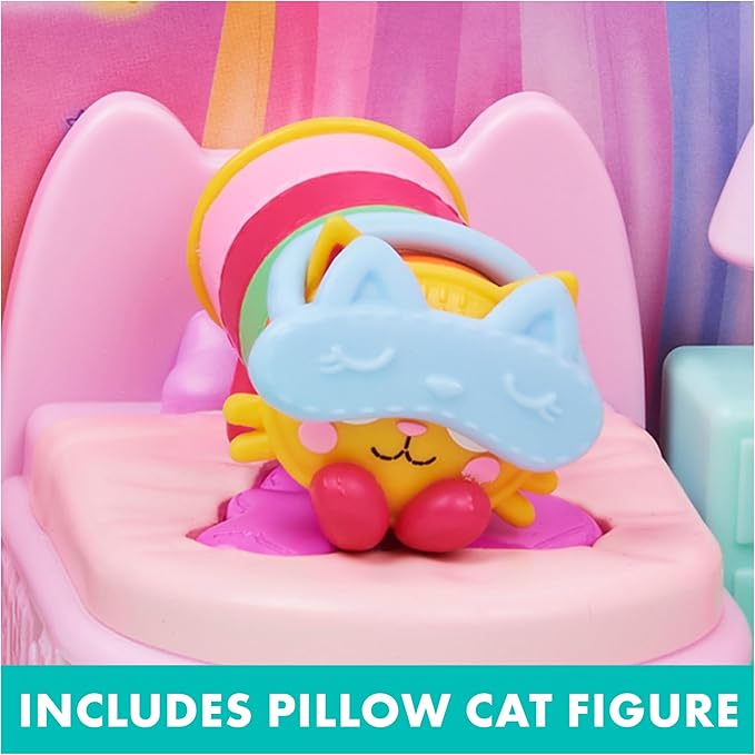 Gabby’s Dollhouse, Sweet Dreams Bedroom with Pillow Cat Figure and 3 Accessories, 3 Furniture and 2 Deliveries, Kids Toys for Ages 3 and up