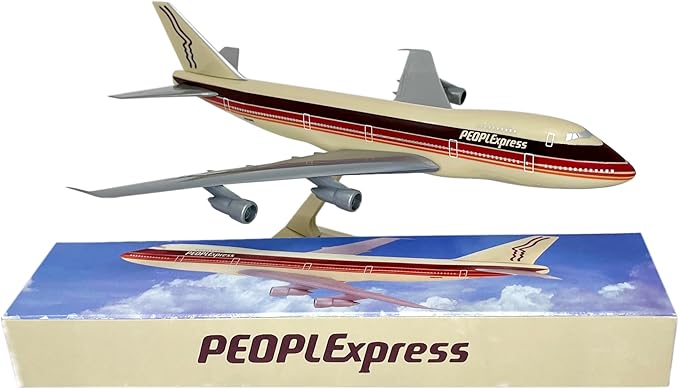 Flight Miniatures PEOPLExpress 747-100/200 1:250 Scale - Plastic Snap-Fit Model Airplane - Collectible Replica of PEOPLExpress Airlines Aircraft - Part# ABO-74710I-013
