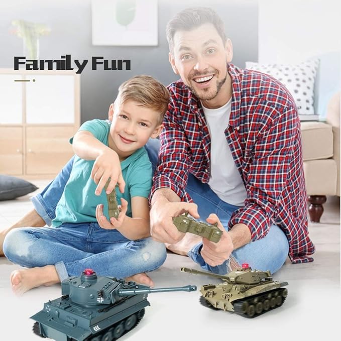 RC Tank Military Truck Vehicles RC Car 2.4Ghz Radio Controlled Military Battle Tank Toy 270°Rotational Realistic Sounds Electronics Hobby Toys for Kids Boys (Green)