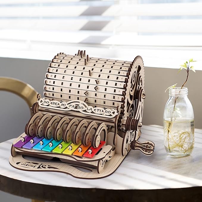 nicknack 3D Wooden Puzzles Model Kits for Adults Piano Mechanical Music Box Model Wooden Xylophone Toy