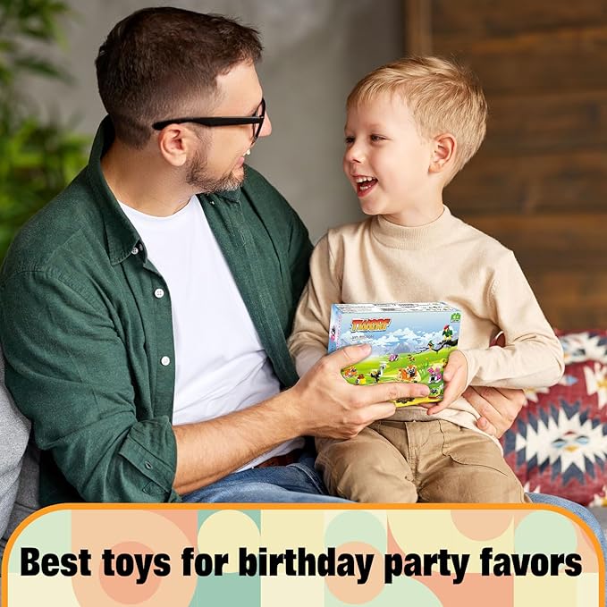 Party Favors for Kids- 30 Pack Animals Building Blocks Set, Goody Bags Stuffers, Small Toys for Kids Prizes, Christmas Birthday Party Favors Return Gifts for Boys Girls Age 6-8-12+