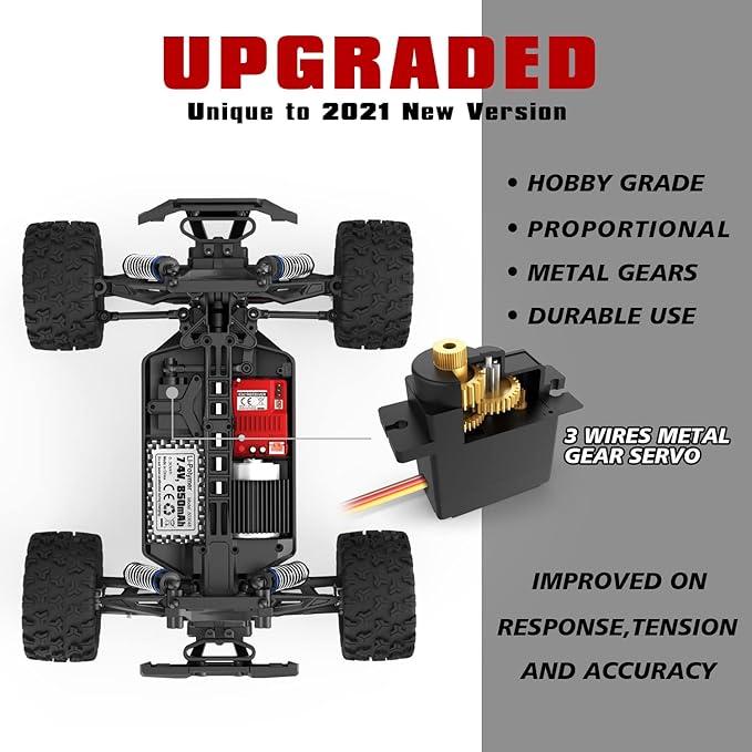 HAIBOXING 1/18 Scale RC Monster Truck 18859, Hobby Grade 4X4 Off-Road Truck Max Speed 36km/h, RC Cars for Adults and Kids Play Simultaneously Without Signal Interference, Two Batties for Each RC Car