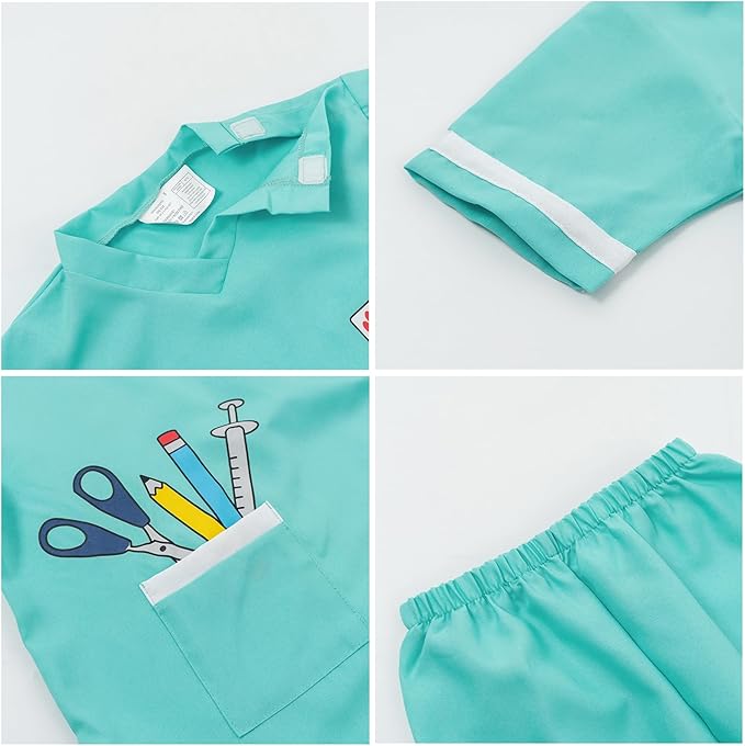 lontakids Kids Animal Doctor Role Play Costume Veterinarian Pretend Play Dress Up Set with Medical Kit
