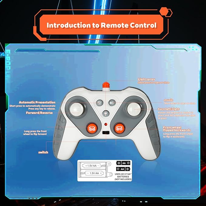 8WD Remote Gesture Sensing Stunt Control Car with Light Spray Effect, Music & Automatic Demonstration 8 Wheel 360°Flip Double Sided Rotate Stunt Car, 2.4Ghz RC Vehicle Toy for Age 3-6 7-13 Kids Gifts