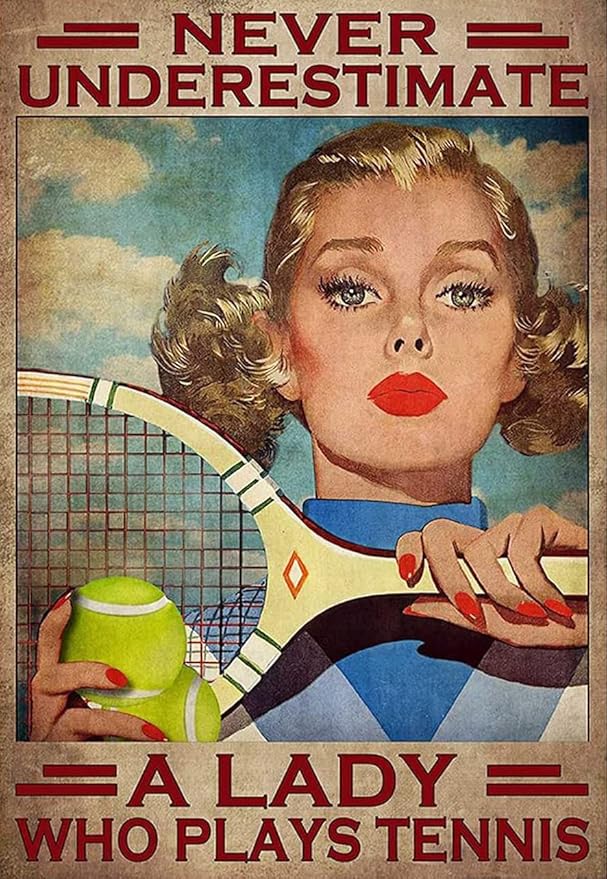 Adults Kids 500 Pieces Jigsaw Puzzle Tennis Player - Never Underestimate A Lady Who Plays Tennis Puzzle Challenging Educational Fun Family Games Toys Gifts for Home Kitchen Decor Family Activities