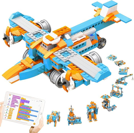 Robot S Robot Building Kit, 10 in 1 Programmable APP RC Robot/Car Robotics Coding Kit, STEM Projects Educational Birthday Gifts for Boys Girls Kids Aged 7-12 (389 Pcs)