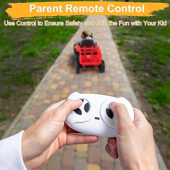 JOYMOR Ride on Tractor with Remote Control, 25W Motors Electric Tractor with Trailer for Toddler, 12V Battery Powered Ride on car Toy for Boys and Girls