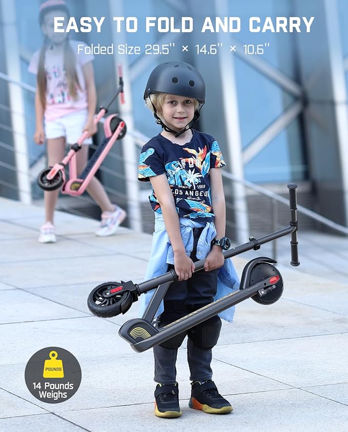 FanttikRide C9 Electric Scooter for Kids 8-12, Adjustable Handlebar Height for Riders 3.9-5.2 ft, 132 lbs, Up to 40 mins Continuous Time, 5 Miles Range, 2 Safe Max Speed 6/10 MPH