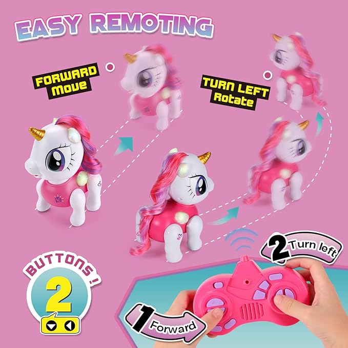 PETNEY Remote Control Robot Pets Toys for Ages 5-7,Interactive Voice Control,Rechargeable & Recordable,Touch Sensing,STEM Toy Program Treats, Walking, Dancing Robot Toys for Girls (Pink)