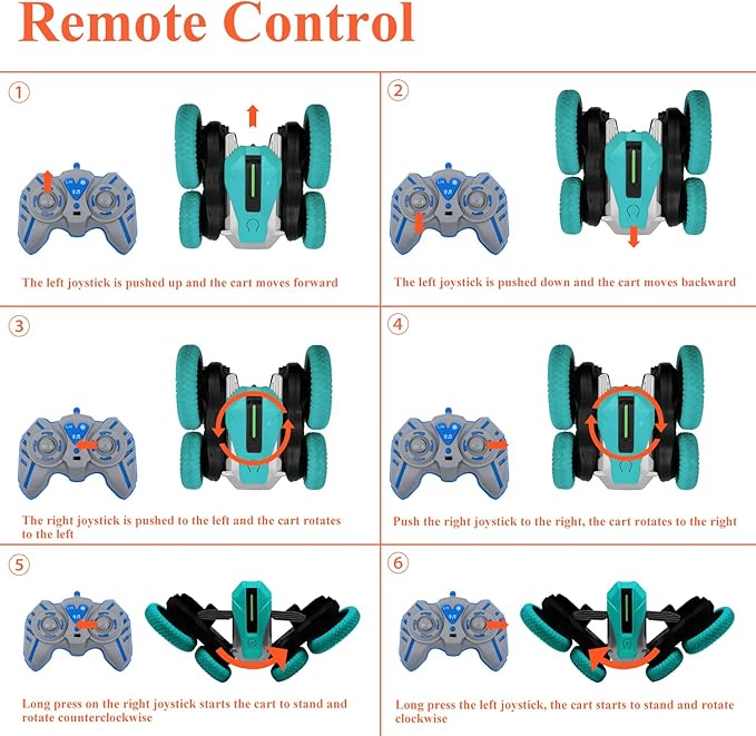 Hand Gesture Sensing Double-Sided Remote Control Car,360ยฐ 4wd Off-Road with Lights & Music Indoor/Outdoor Toy for 6-12 Age Boys Birthday Gift (Green)