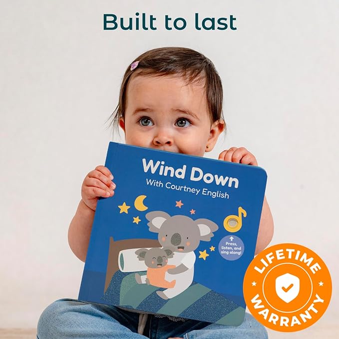 Cali’s Books Wind Down – USB-C Rechargeable Baby Book for Toddlers 1-3, Headphone Jack, Expert-Designed Bedtime Musical Book with Gentle Activities and Affirmations for a Calming Nightly Routine