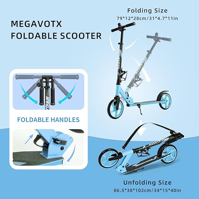 Kids & Adults Kick Scooter – 2 or 3 Wheel Options (LED on 3-Wheel) for Outdoor Fun & Commuting, Foldable and Portable, Adjustable Handle, Anti-Slip Deck (Ages 3 to Adult),Birthday Gift