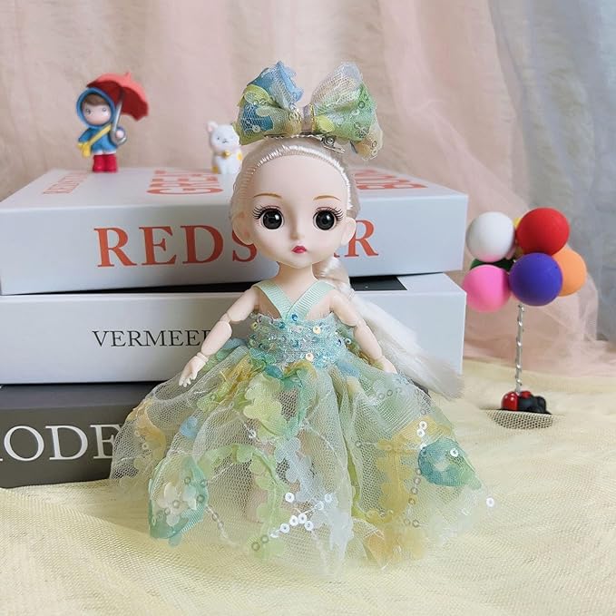 Thcbme 5 Pcs 6 Inch Princess Girl Mini Dolls, Small Princess Dolls, Little Girl Miniature Dolls for 3+ Year Old Girls
