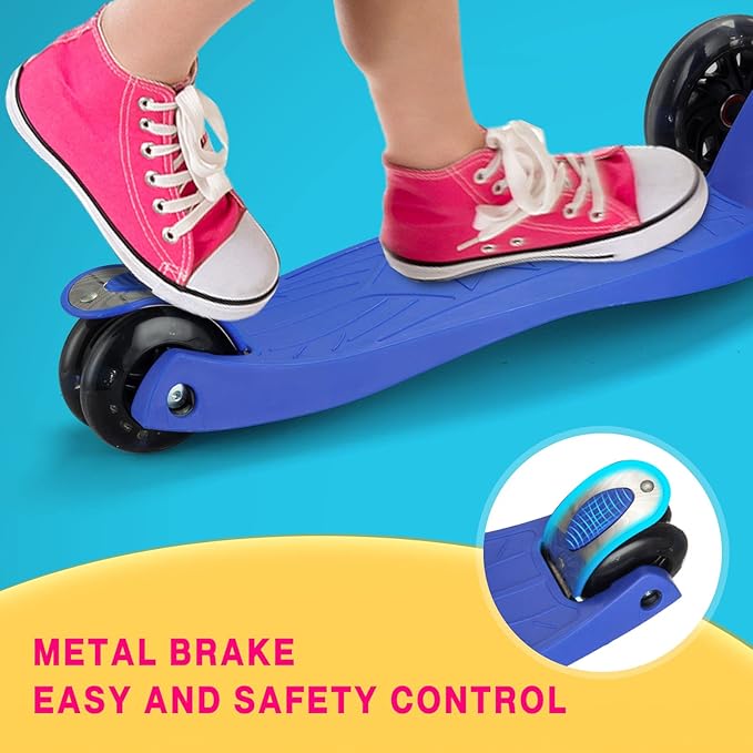 Scooters for Kids Age 3-5, Kick Scooter for Boys Girls Toddlers, 4 Adjustable Height, AEBC-9 Bearing, 3 Light Up Wheels, Lean to Steer, Outdoor Activities for Children from 3 to 12 Years Old