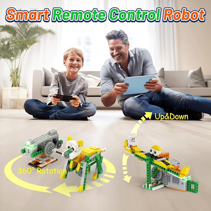 Q Robot Building Kit, 20-in-1 Programmable APP RC Car Robotics Coding Kit, STEM Projects Educational Birthday Gifts for Boys Girls Kids Aged 6-12 (233 Pieces)