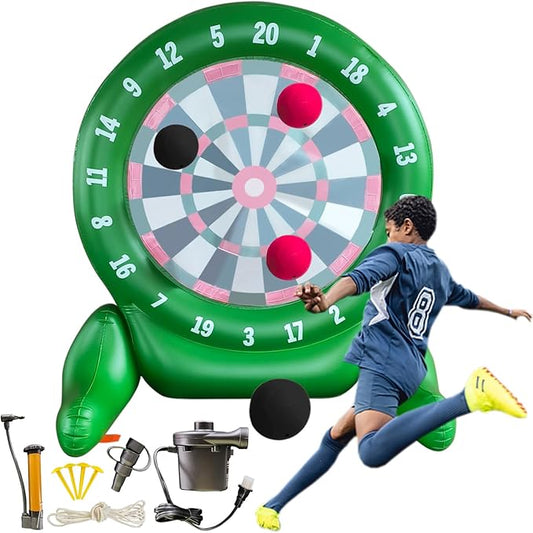 6.4FT Giant Kick Darts Games, Jumbo Outdoor Soccer Target Dartboard with Soccer Balls and Air Pump, for Yard Lawn, Yard Outdoor Games Family Kids Frends Big