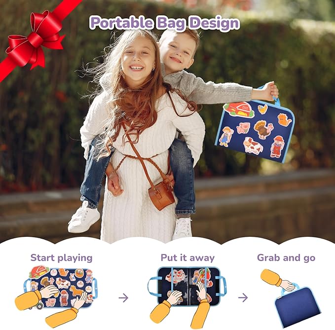 CHEFAN 12 Pack Felt Storyboard Pieces for Toddler, Flannel Board Stories for Preschool Activities, Old McDonald Had a Farm and 11 Other Stories.