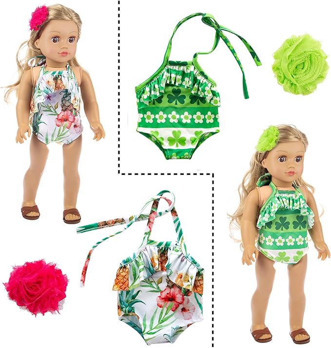 ZITA ELEMENT 24 Pcs American Doll Clothes for 18 inch Doll Clothes and Accessories - Doll Clothing Outfits Dress Swimsuits Tights for 18 Inch Dolls