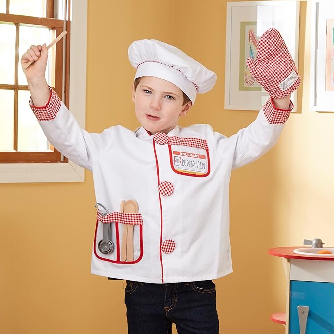 Melissa & Doug Chef Role Play Costume Dress -Up Set With Realistic Accessories