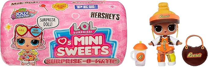 L.O.L. Surprise! Loves Mini Sweets Surprise-O-Matic Dolls with 9 Surprises, Candy Theme, Accessories, Collectible Doll, Vending Machine Packaging, Holiday Toy, Great Gift for Kids