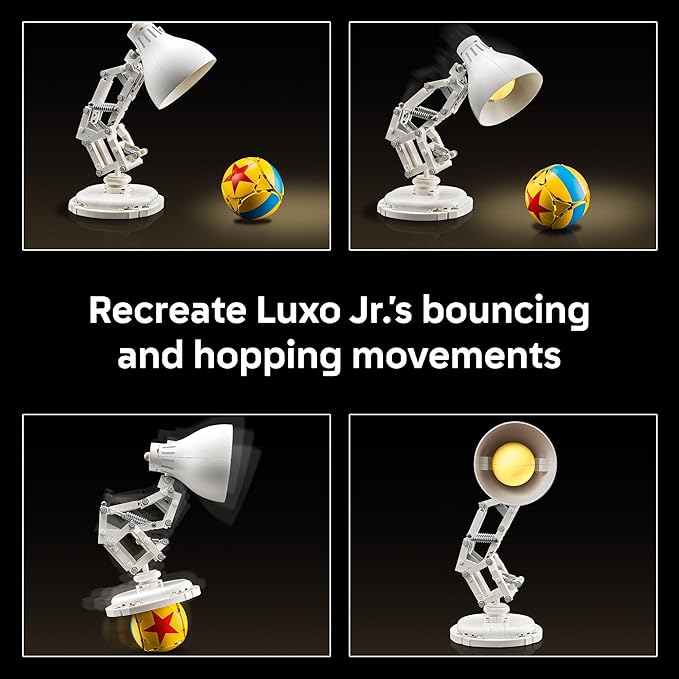 LEGO Ideas Disney Pixar Luxo Jr. - Room Decor and Building Set for Adults - Office and Desk Decor for Women and Men, Ages 18+ - Brick-Built Lamp DIY Kit - Collectible Gift Idea for Movie Fans - 21357
