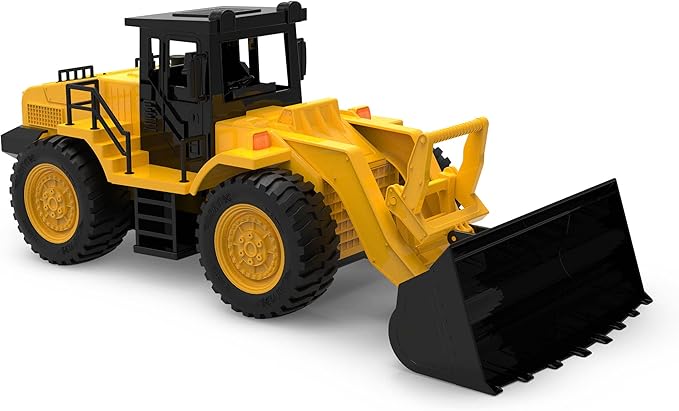 Driven by Battat – 18" Front End Loader Toy Trucks – Big Wheel Loader for Indoor&Outdoor Play – Construction Sandbox Toys – Realistic Engine Sound & Multiple Moving Parts – Gift for Kids Ages 3+