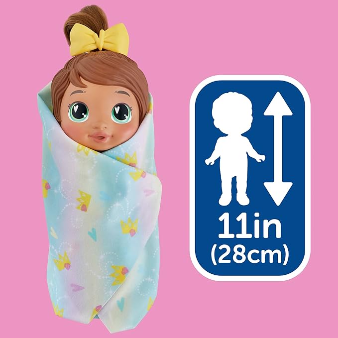 Baby Alive Shampoo Snuggle Sophia Sparkle Brown Hair 11 Inch Water Baby Doll Playset, Toys for 3 Year Old Girls & Boys & Up