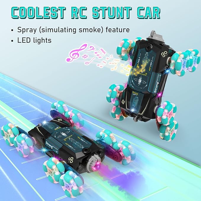 8WD Gesture Sensing Stunt Rc Cars Toys for Boys Age 6-13, Hand Remote Control Climbing Car, Toy for Kids 6 7 8 9 10 11 12+ Years Old Christmas Birthday Coolest Best Gift Ideas for Boy (Black)
