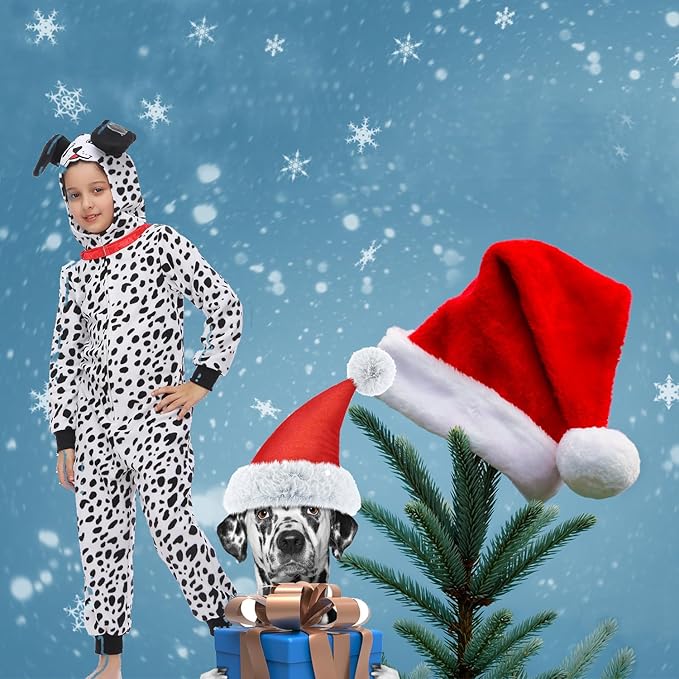 Sincere Party Dalmatians Onesie Costume for Kids,Made of Fleece Spotted Dog Onesie Dress Up S(4-6)