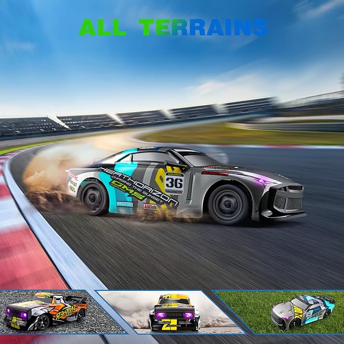 4DRC Rc Car, 2.4Ghz High Speed RC Drift Car, 4WD Drifting Racing Remote Control Monster Truck 30+ KM/H, All Terrain Off Road Truck for Adult & Kids Age 8-12 Gift