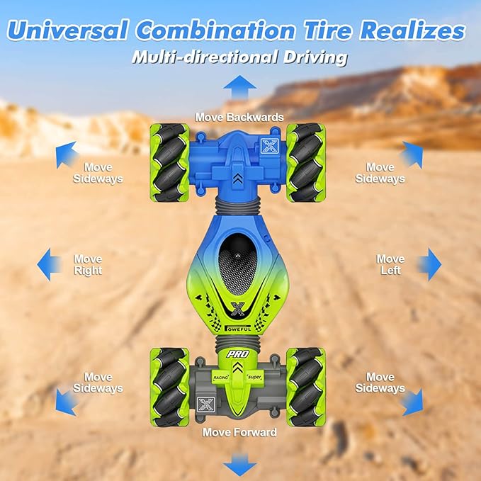 Gesture Sensing Stunt Car RC Cars Toys for Boys Girls 6-12 Yr, 2.4Ghz 4WD Hand Remote Control Car 360° Rotate Transform Off-Road Drift with Lights Music, Birthday Xmas Gifts for Kids, 4 Cars
