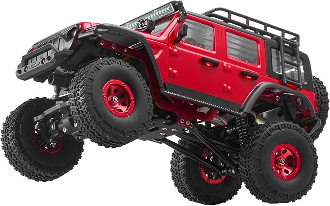VEVOR RC Crawler 1/24 Scale RC Car Rock Crawler All Terrain 4WD Off-Road Truck with led Light 2 Rechargeable Batteries, 2-Speed Adjustable Hobby Racing Car Gift for Adults